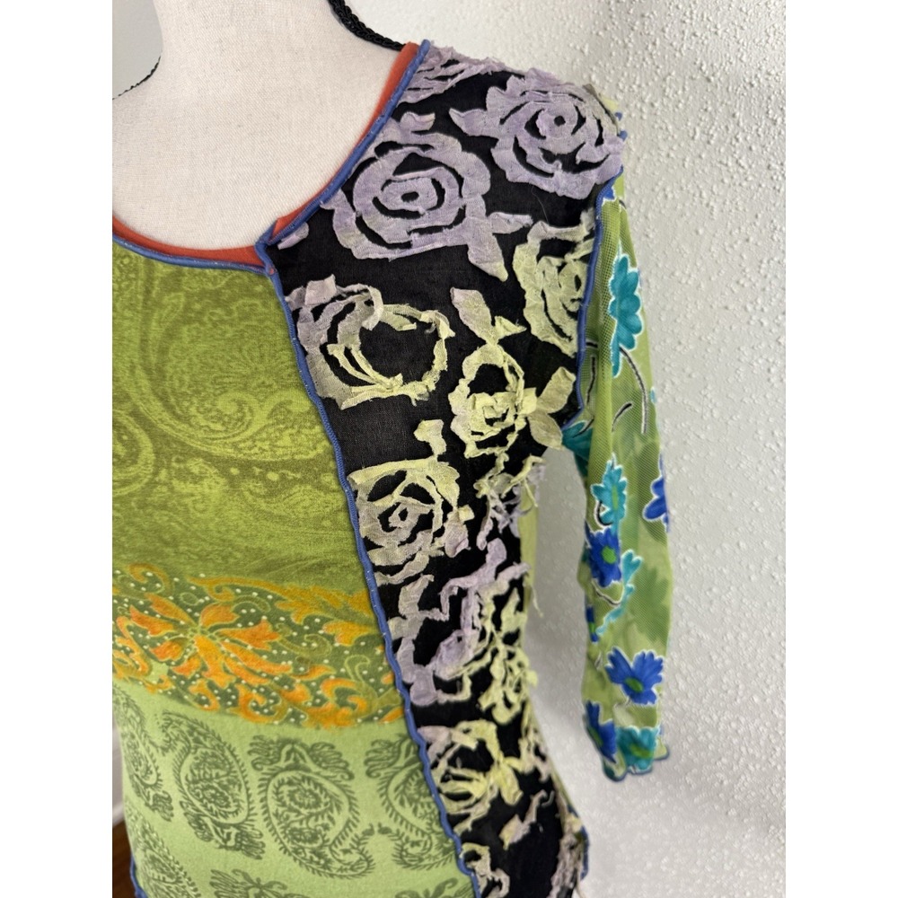 Vintage Save The Queen! Mesh Patchwork Top Iconic 1990's 2000's Y2K Size M Rare - Picture 2 of 10
